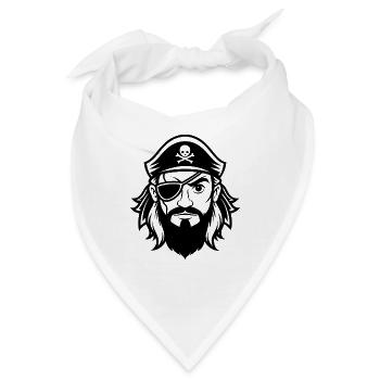 Piratenkopf - Bandana - Weiß - Vorne