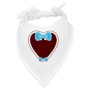 Lebkuchenherz Schleife - Bandana - Weiß - Vorne