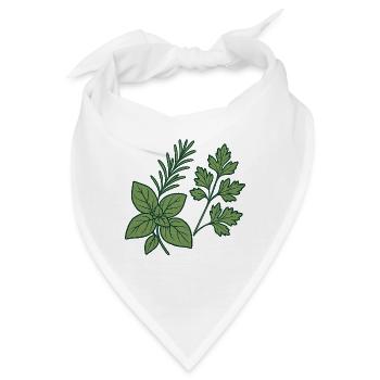 Herbs & Kitchen Garden – Motiv Geschenkidee. - Bandana - Weiß - Vorne