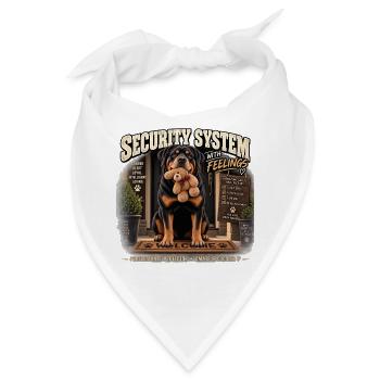 Sicherheitssystem mit Emotionen: Hund mit Teddybär - Bandana - Weiß - Vorne