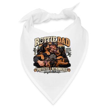 Rottie Dad: Das Leben als Rottie leben - Bandana - Weiß - Vorne