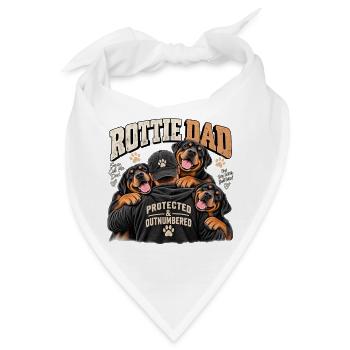 Rottie Dad: Geschützt und in der Unterzahl - Bandana - Weiß - Vorne