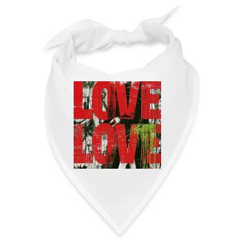 Grunge-Love Typo Druckkunst - Bandana - Weiß - Vorne