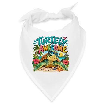 Turtely Awesome Beach Turtle - Bandana - Weiß - Vorne