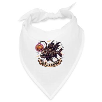 Anglerfisch Halloween Fisch - Bandana - Weiß - Vorne