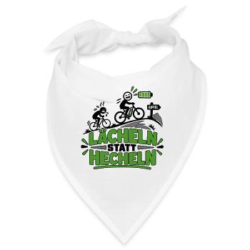 E-Bike – Lächeln statt Hecheln - Bandana - Weiß - Vorne