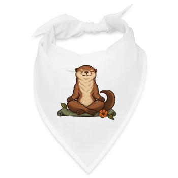 Otter beim Yoga - Bandana - Weiß - Vorne