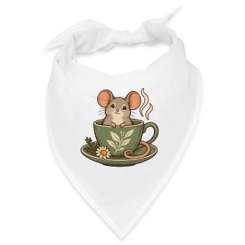 Maus in der Teetasse - Bandana - Weiß - Vorne
