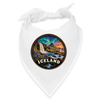 Insel Aurora Geysir Nordlicht Europa Urlaub - Bandana - Weiß - Vorne