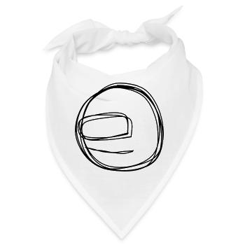 Helm handgezeichnet - Bandana - Weiß - Vorne