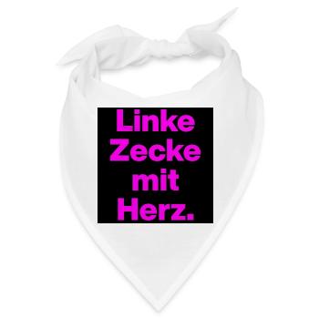 LINKE ZECKE MIT HERZ PINKES STATEMENT GEGEN RECHTS - Bandana - Weiß - Vorne
