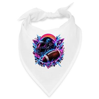 Neon Football Helm Synthwave - Bandana - Weiß - Vorne