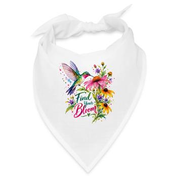 Find Your Bloom Hummingbird - Bandana - Weiß - Vorne