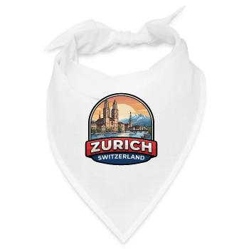 Zürich Schweiz Reiseabzeichen Alps Lake Geschenk - Bandana - Weiß - Vorne