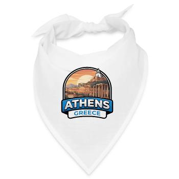 Athen Griechenland Reiseabzeichen Akropolis Parthenon - Bandana - Weiß - Vorne