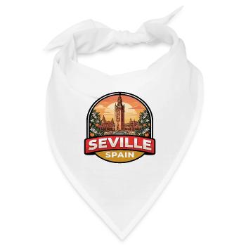 Sevilla, Spanien Reiseabzeichen Plaza de España Geschenk - Bandana - Weiß - Vorne
