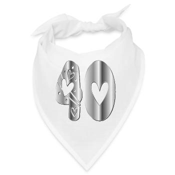 Vierzig Zahl 40 - Bandana - Weiß - Vorne