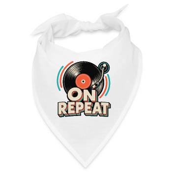 Wiederholende Vinyl - Bandana - Weiß - Vorne