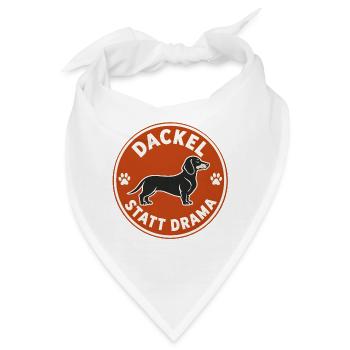 Dackel statt Drama Kreis-Logo - Bandana - Weiß - Vorne