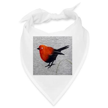 Kardinal im roten Federkleid - Bandana - Weiß - Vorne