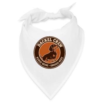 Dackel Crew Logo: Niedlicher Hundemotiv - Bandana - Weiß - Vorne