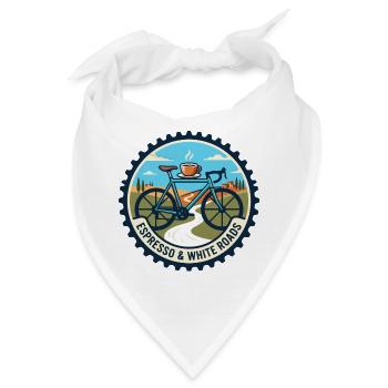 Espresso & White Roads Vintage-Radfahren - Bandana - Weiß - Vorne