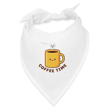 Kawaii Kaffeezeit süße gelbe Tasse - Bandana - Weiß - Vorne