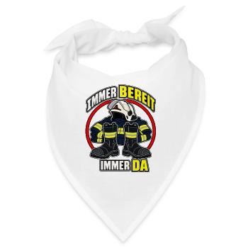 Feuerwehr – Immer bereit, immer da - Bandana - Weiß - Vorne