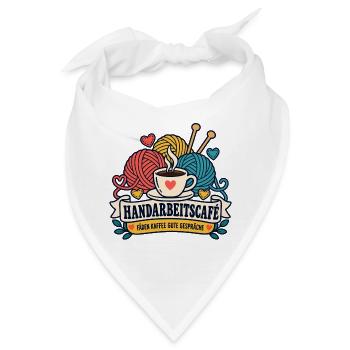 Handarbeitscafé – Fäden Kaffee gute Gespräche - Bandana - Weiß - Vorne