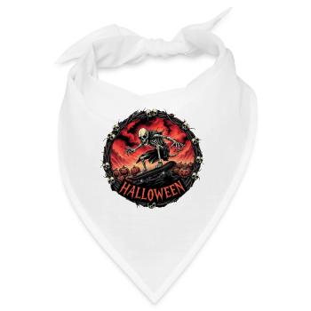 Nightmare Ghost Skateboarder Eingerahmt Circular Dark - Bandana - Weiß - Vorne