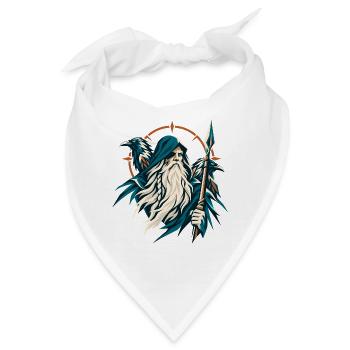 Odin Allvater Raben Huginn Muninn Wikinger - Bandana - Weiß - Vorne