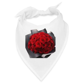 Scharlachroter Rosenstrauß - Bandana - Weiß - Vorne
