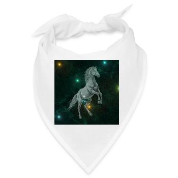 Sternenpferd im All - Bandana - Weiß - Vorne