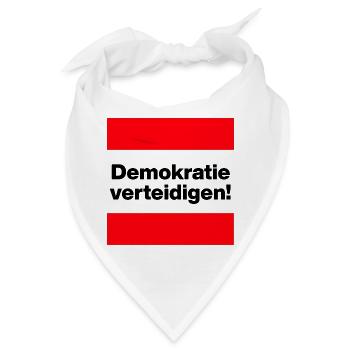 DEMOKRATIE VERTEIDIGEN KLARES STATEMENT GEGEN AFD - Bandana - Weiß - Vorne