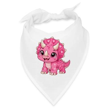 Triceratops Pink Kawaii - Bandana - Weiß - Vorne