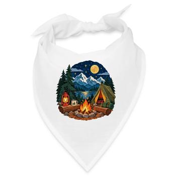 Mondnacht am Lagerfeuer - Bandana - Weiß - Vorne