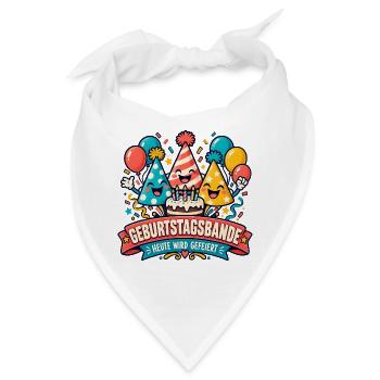 Geburtstagsbande – Heute wird gefeiert - Bandana - Weiß - Vorne