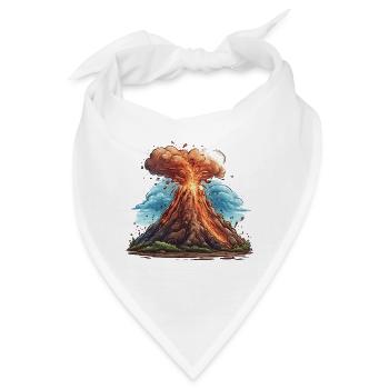 Vulkanausbruch Lava Explosion - Bandana - Weiß - Vorne