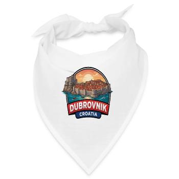 Dubrovnik Kroatien Reiseabzeichen Altstadt-Meer Geschenk - Bandana - Weiß - Vorne
