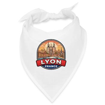 Lyon Frankreich Reiseabzeichen Fourvière-Basilika Geschenk - Bandana - Weiß - Vorne