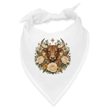 Gartenherz mit Ringelblumen & Gänseblümchen - Bandana - Weiß - Vorne