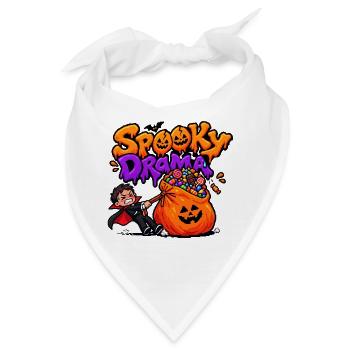 Unheimliches Drama Kleiner Vampir und Halloween-Süßigkeiten. - Bandana - Weiß - Vorne