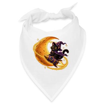 Zauberer-Katzen-Rakete - Bandana - Weiß - Vorne