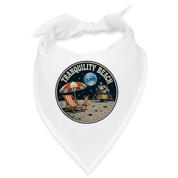 Tranquility Beach - Mondlandung Grafik - Bandana - Weiß - Vorne