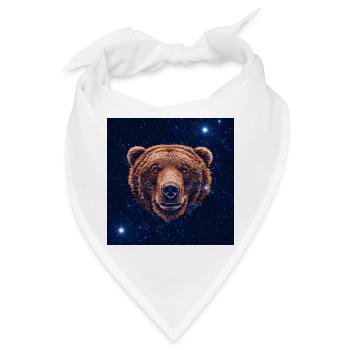 Kosmischer Bärengesicht - Bandana - Weiß - Vorne