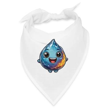 Wasser Tropfen  - Bandana - Weiß - Vorne