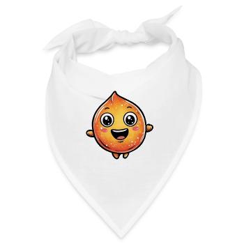 Kuscheliger Orangen Tropfen - Bandana - Weiß - Vorne