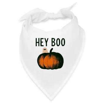 Kürbis Geist Hey Boo - Bandana - Weiß - Vorne