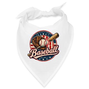 Vintage Baseball Flag - Bandana - Weiß - Vorne