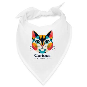 Farbenfrohe Geometrische Katzenmaske - Bandana - Weiß - Vorne